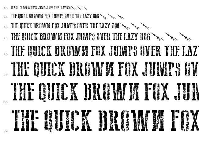 USSR Army font waterfall
